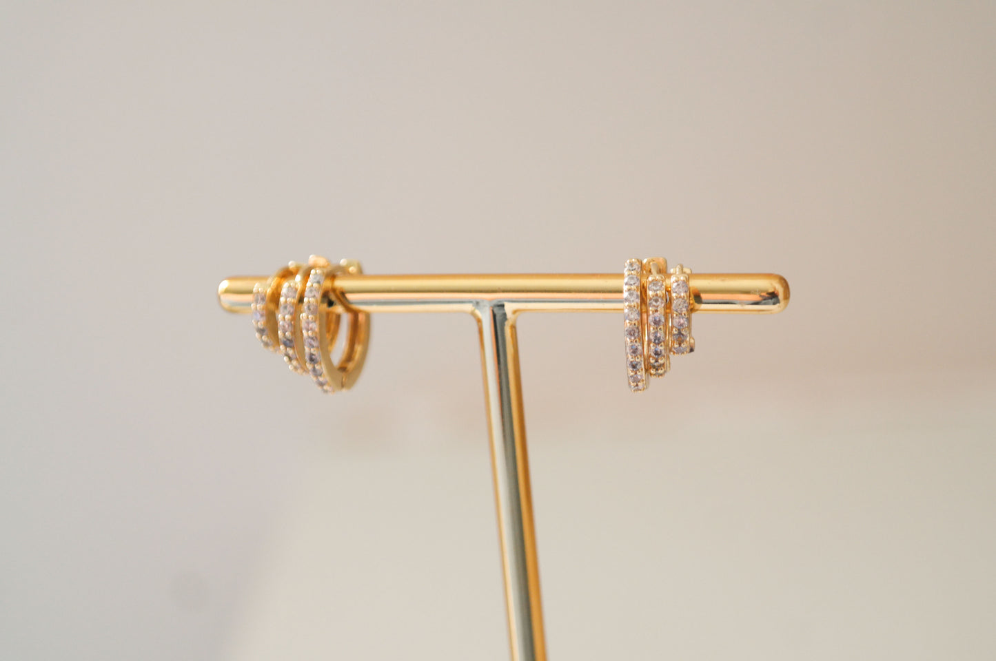 TRIO ARGOLA CRAVEJADA OURO