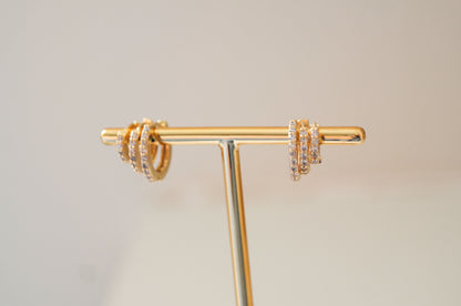 TRIO ARGOLA CRAVEJADA OURO